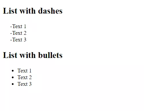 How to Create a List With Dashes in HTML